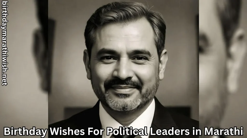 Politician portrait with birthday wishes for political leader in marathi text