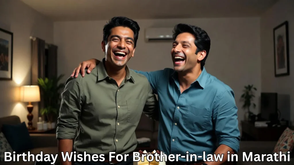 Two men laughing together, celebrating brother-in-law’s birthday in Marathi