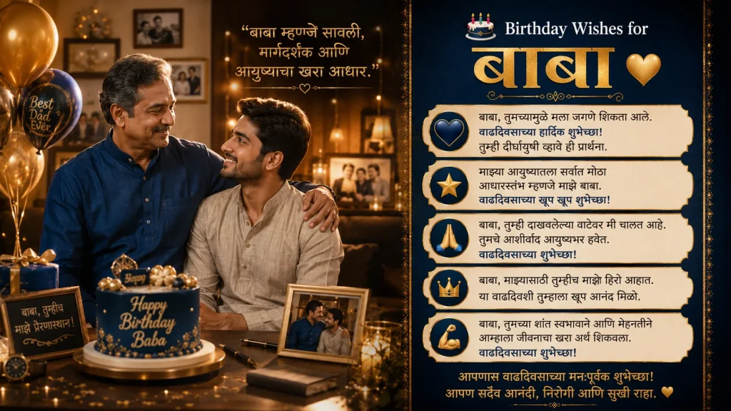 Marathi birthday wishes for father with emotional father son celebration