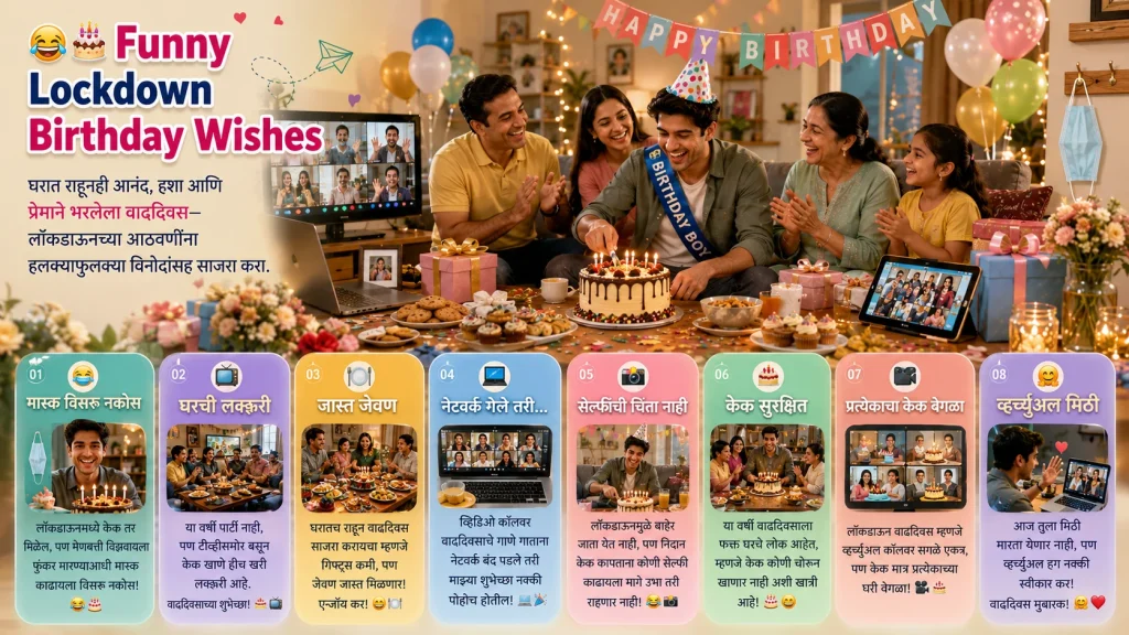 Funny lockdown birthday wishes in Marathi with virtual celebration ideas